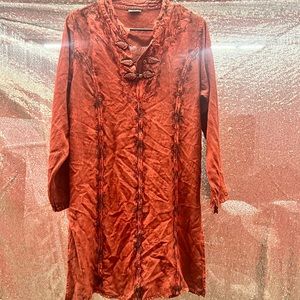 Om burnt orange distressed boho